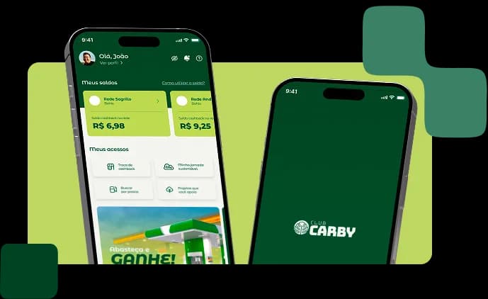 Aplicativo ClubCarby em celulares
